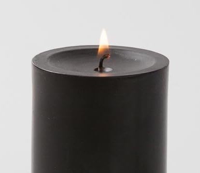 Set of 4 Glass Eastland Cylinder Vases and 4 Black Pillar Candles 3