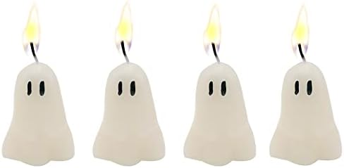Itechpanda 4 Pack Halloween Ghost Candles
