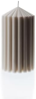 LAWA Ribbed Peak Pillar Candle - White