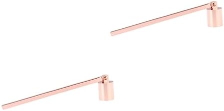 PRETYZOOM 2pcs Rose Gold Candle Snuffer and Wick Dipper Set