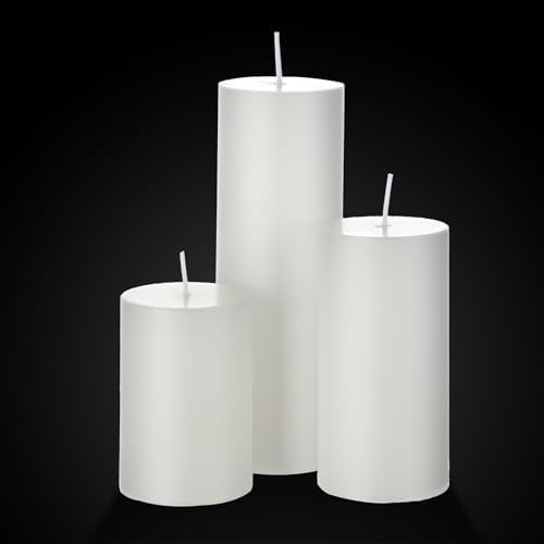 Shihanee 60 Pcs Pillar Candles and Clear Glass Vases Set