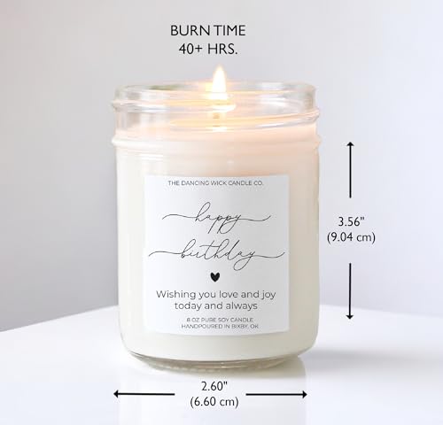 Happy Birthday Vanilla Cake Candle - 8oz Hand-Poured in USA