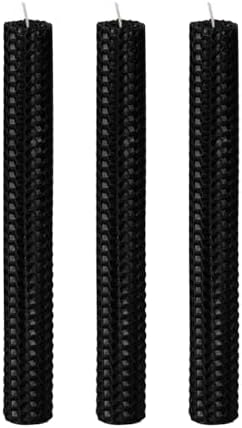 KONNI Black Beeswax Taper Candles Pack of 3