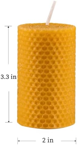 Beeswax Pillar Candles Bulk Set of 9 Handmade Natural