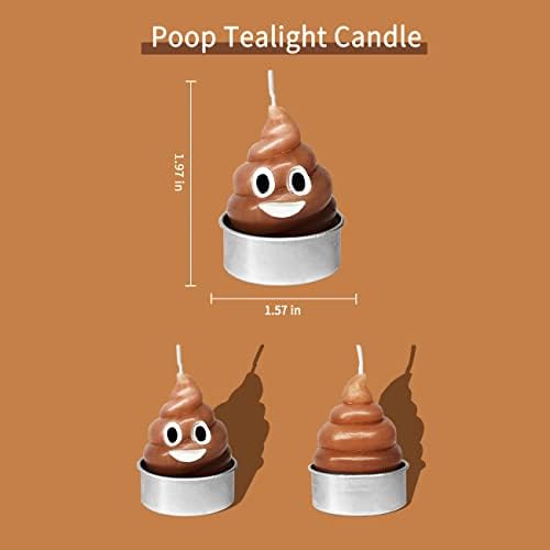 Loncess Poop Tea Light Candles 6 Pack