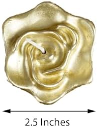 Set of 20 Gold Floating Rose Candles for Events