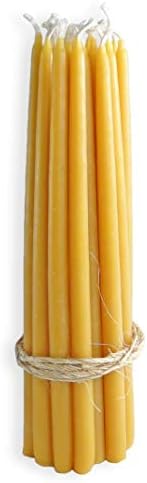 100 Pure Beeswax Taper Candles Set of 24