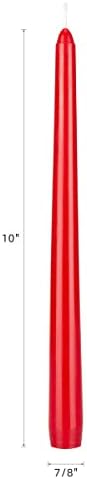 Mega Candles 12 Pack Unscented Red Taper Candles