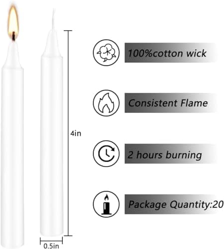 40 Piece White Spell Chime Candle Set - Premium Mini Taper Candles