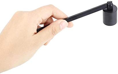 Walfront Stainless Steel Candle Snuffer Wick Dipper Tool Hook Black
