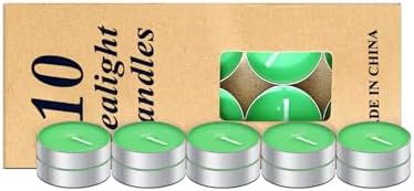 10 Pack Tea Light Candles with 15-2 Hour Burn Time