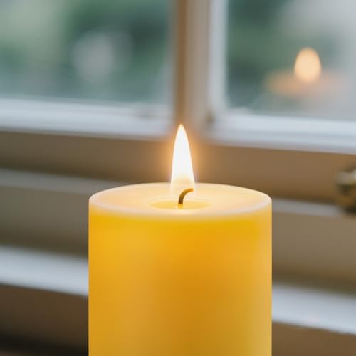 Uniteland 3 Pack Beeswax Pillar Candles