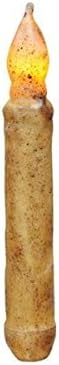CWI Gifts 2-Piece LED Taper Candle Set 6-Inch Burnt Ivory