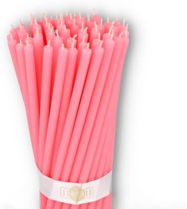 Danilovo Thin Taper Beeswax Candles - Honey Scented Drip Free Pack of 50