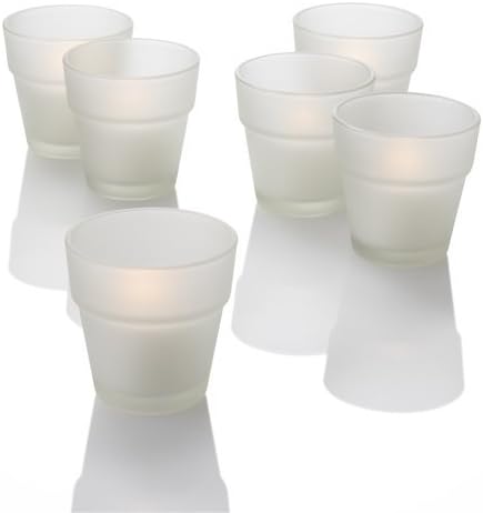 Set of 12 Richland Votive Candles and 12 Eastland Frosted Votive Holders