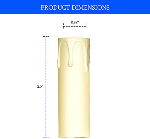 Ciata 12 Pack Ivory Plastic Drip Candle Covers 2 Inch
