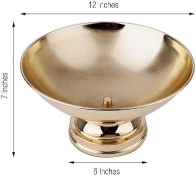 Efavormart 12 Inch Shiny Gold Floating Candle Bowl
