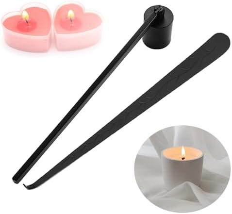 2 Pcs Candle Tools Set with Wick Dipper and Snuffer Black