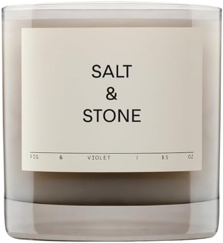 Salt Stone Scented Candle Fig Violet 50 Hour Burn 85 Oz