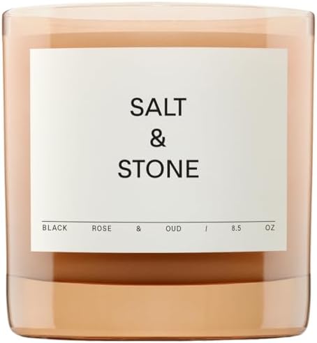 Salt Stone Scented Candle - Black Rose Vetiver