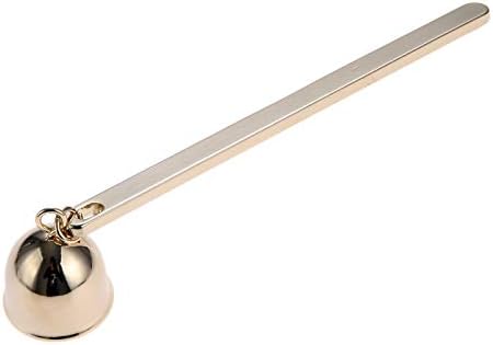 MUXSAM Gold Candle Snuffer Bell-Shaped Stainless Steel Wick Flame Extinguisher