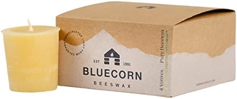 Bluecorn Pure Beeswax Votive Candles 4 Pack