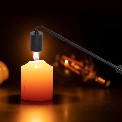 Stylish Metal Candle Snuffer with Long Handle Black