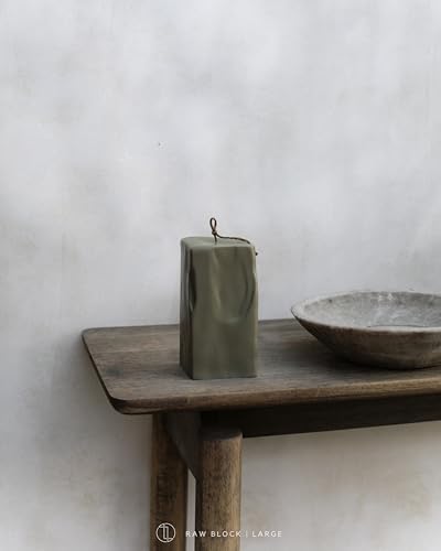 LAWA Raw Block Candle - Earthy Green Large