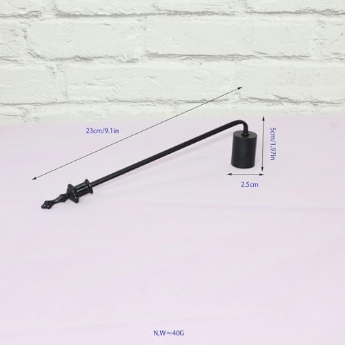 Stylish Metal Candle Snuffer with Long Handle Black