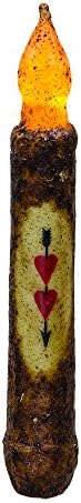 CWI Gifts 6 Inch Burnt Mustard Heart Timer Taper Candle