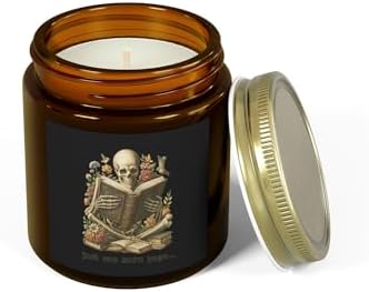 Skeleton Reading Scented Candle Halloween Decor