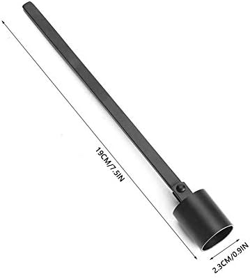 Walfront Stainless Steel Candle Snuffer Wick Dipper Tool Hook Black