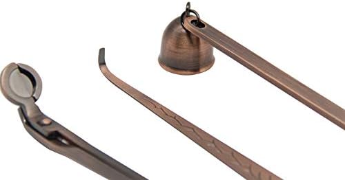 3 in 1 Candle Accessories Set Red Copper Includes Snuffer Trimmer Dipper