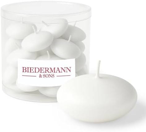Biedermann Floating 225-Inch Dripless Candle 20 Count White