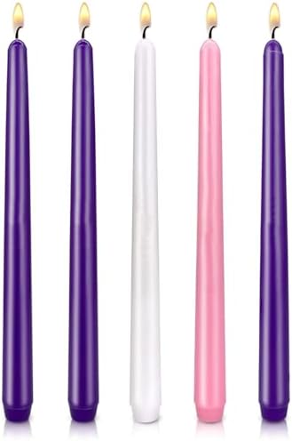 10 Inch Dripless Smokeless Taper Candles Pack of 5