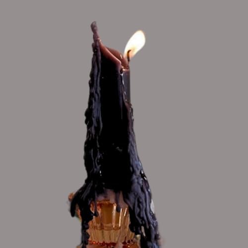 Candlestock Drip Candles Pack of 6 Wine Bottle Tapers Black