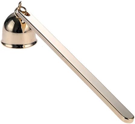 MUXSAM Gold Candle Snuffer Bell-Shaped Stainless Steel Wick Flame Extinguisher