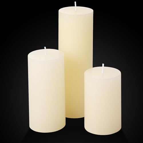 Shihanee 12 Piece Pillar Candle Set with Clear Glass Vases 1