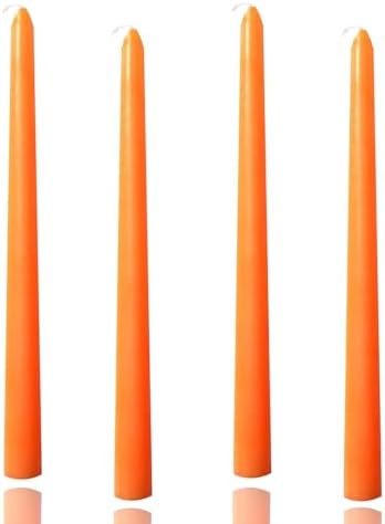 10 Inch Orange Taper Candles Set of 4