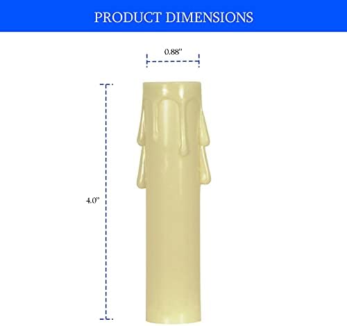 Ciata 12-Pack 4 Inch Ivory Plastic Drip Candle Covers
