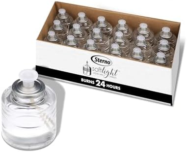 Sterno SoftLight Liquid Wax Candle Set - 18 Candles with Bottle Design