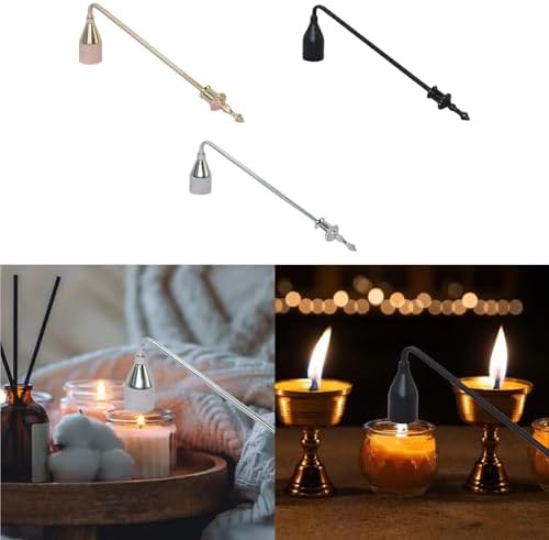3Pcs Candle Snuffer Extinguisher with 9inch Design Black