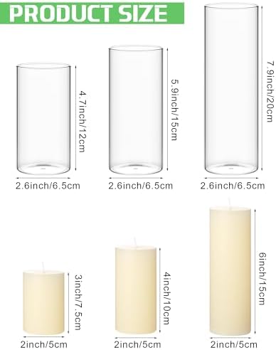 Shihanee 36 Piece Pillar Candle Set with Glass Vases
