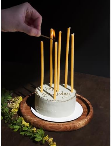 CANDWAX 50 Pack Yellow Taper Candles 7 Inch
