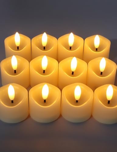12-Pack Flameless Votive Candles with Warm White Glow