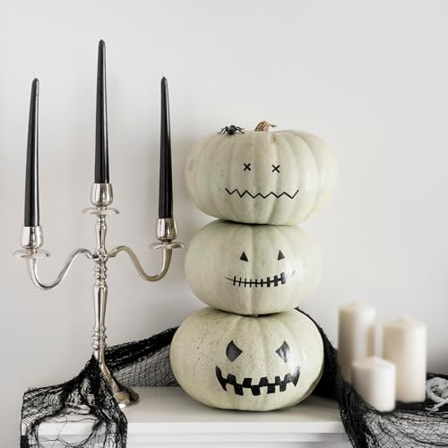 8-Pack 10 Inch Hand Cast Black Drip Free Candles