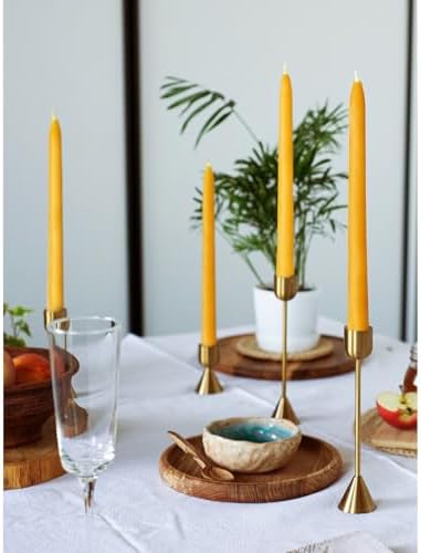 CANDWAX 10 Inch Beeswax Candle Set of 4 - Dripless