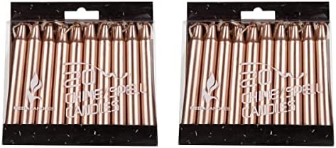 Mega Candles 40-Pack Rose Gold Mini Taper Candles