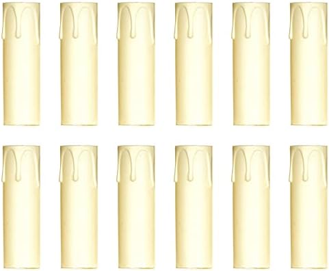 Ciata 12 Pack Ivory Plastic Drip Candle Covers 2 Inch
