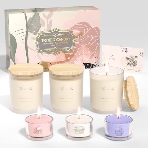 TRINIDa 6-Piece Candle Set with 120Hrs Burn Time